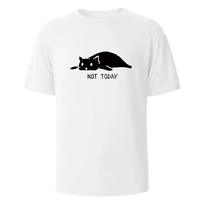Pas aujourd'hui T-shirts imprimés drôles pour hommes 100% coton été respirant confortable hauts à ma