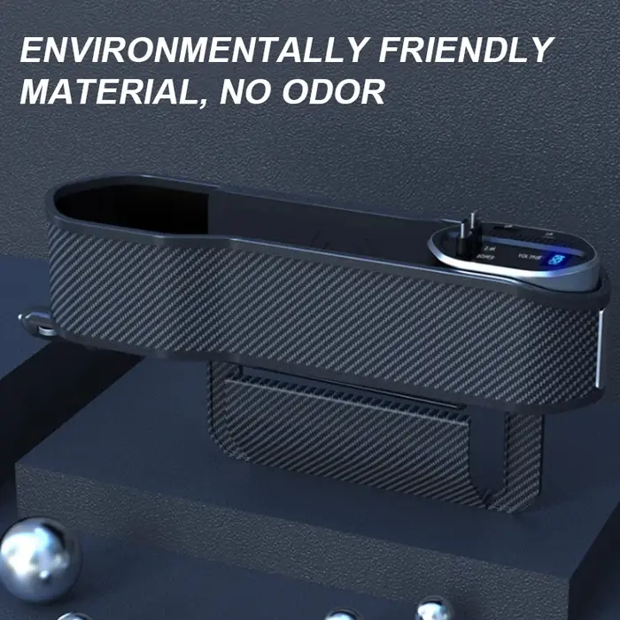 SEAMETAL – organisateur d'espace de siège de voiture à chargement sans fil, avec câble de Charge rap