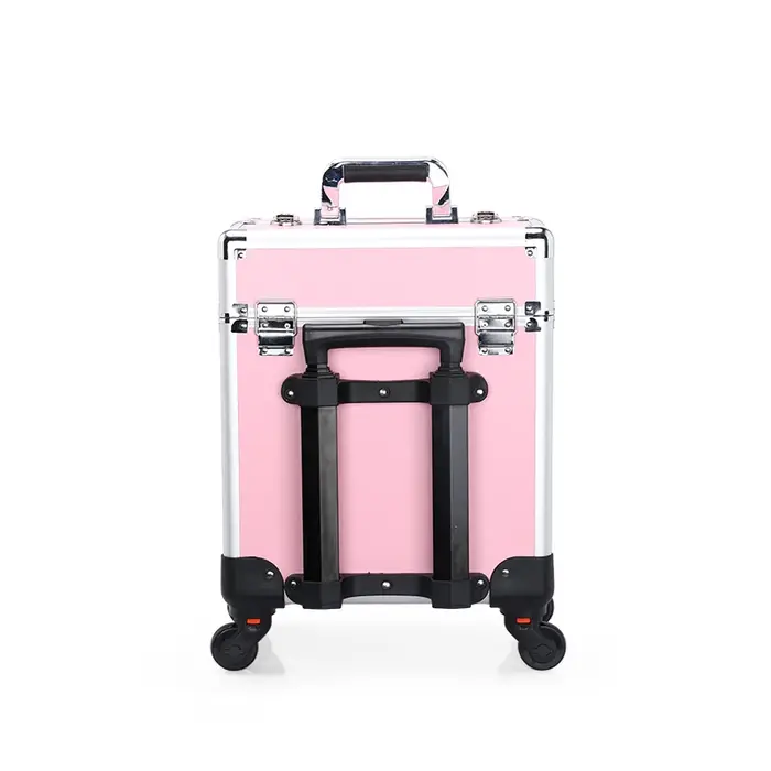 Trousse de maquillage roulante en aluminium, organisateur de Salon de cosmétiques verrouillable, boî