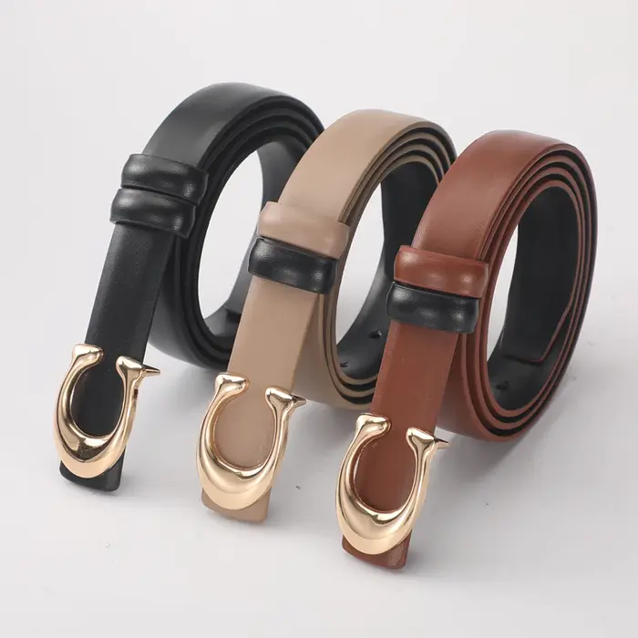 Ceinture à boucle C pour femmes, 2 à 3 pièces, jupe en jean Simple, ceinture à boucle automatique, t