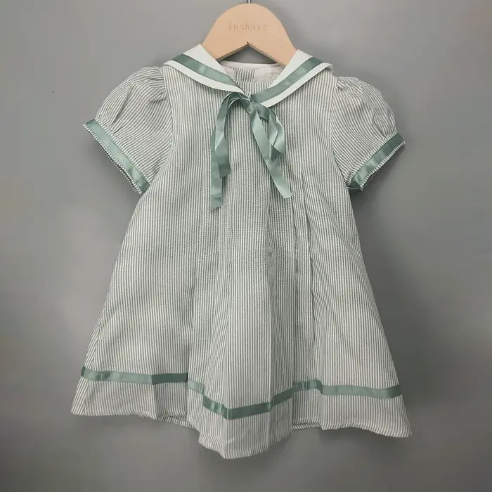 Boutique de vêtements pour enfants, tenue à rayures pour garçons et filles, ensemble en coton et lin