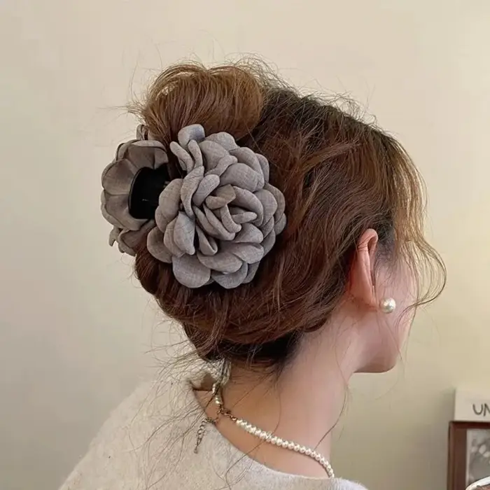 Pinces à cheveux en tissu de coton pour femmes, 16 couleurs, taille moyenne, fleur de Rose, pince à 