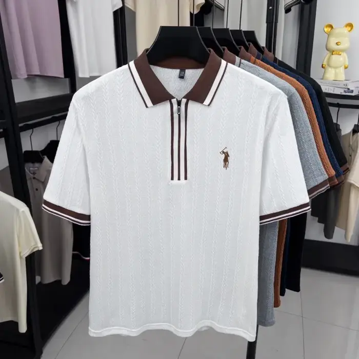 Marque de luxe à manches courtes polo shirt hommes Flip Top Summer Fashion jacquard design Golf pone