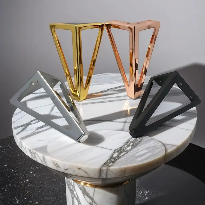 Pieds de Remplacement en Métal Épais pour Meubles, 4 Pièces, 15cm, pour Canapé, Meuble TV, HOCabinet