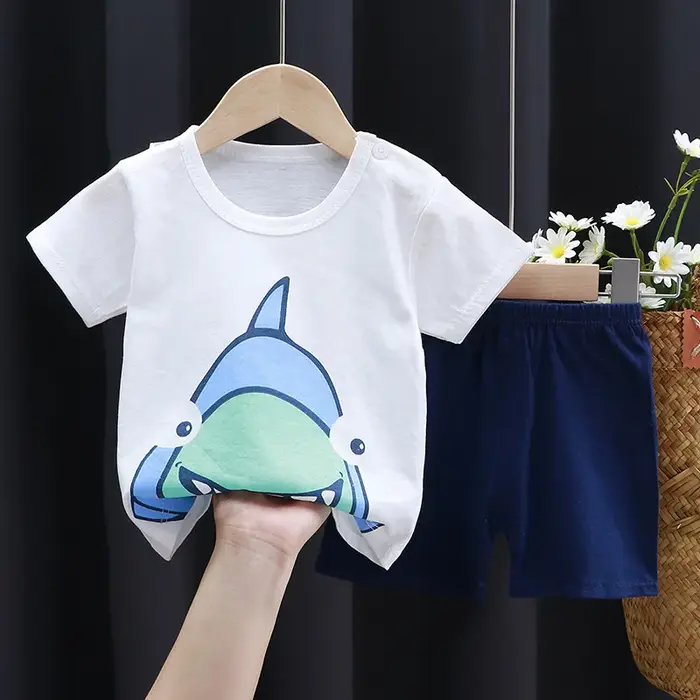 Ensembles de vêtements pour enfants garçons dessin animé imprimé t-shirt Simple mode t-shirts Shorts