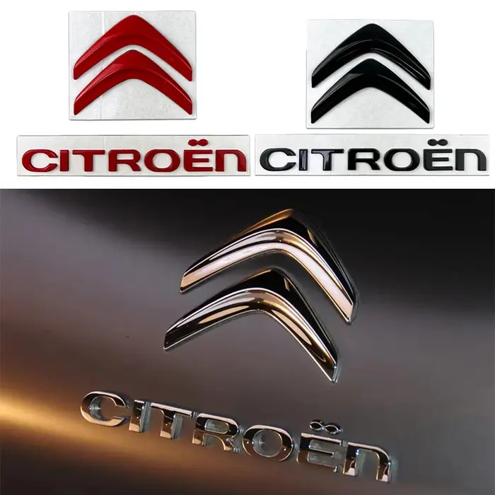Badge d'emblème avant et arriere de voiture en metal pour Citroen C4 C3 C5 C1 DS3 DS5 DS4 Jumper Xsara C-Elysee Picasso Sega C4 refit sticke occasion speciale
