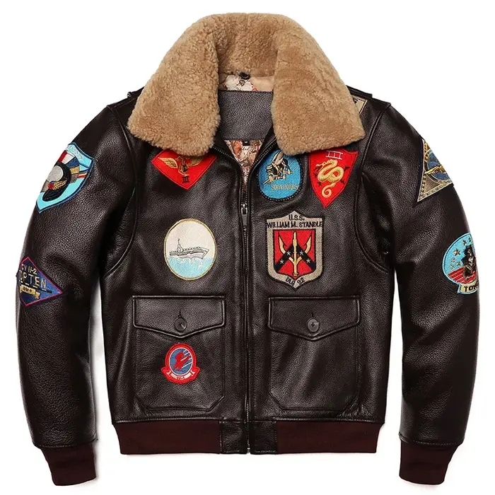 Vêtements militaires G1 veste de vol épaississement matelassé 100 % vestes en cuir de vachette homme