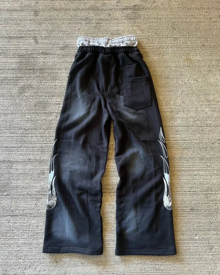Pantalon de survêtement américain Y2K pour hommes, Baggy, Patch de lettres, rétro, Double couche, De