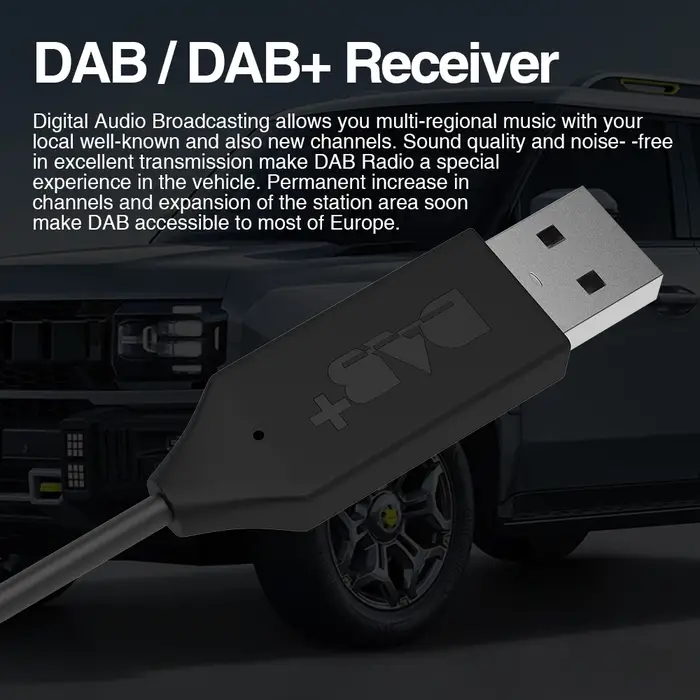 Antenne DAB pour système Android, autoradio, adaptateur USB, stéréo DAB +, récepteur, lecteur, prise