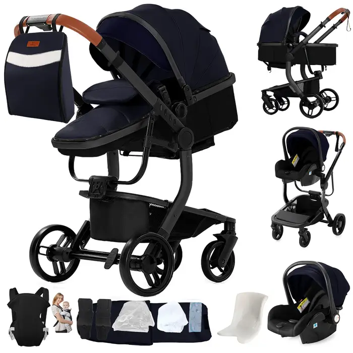 Système de voyage landau et landau convertibles Ultimate 3 en 1 poussette légère avec roues en PU po