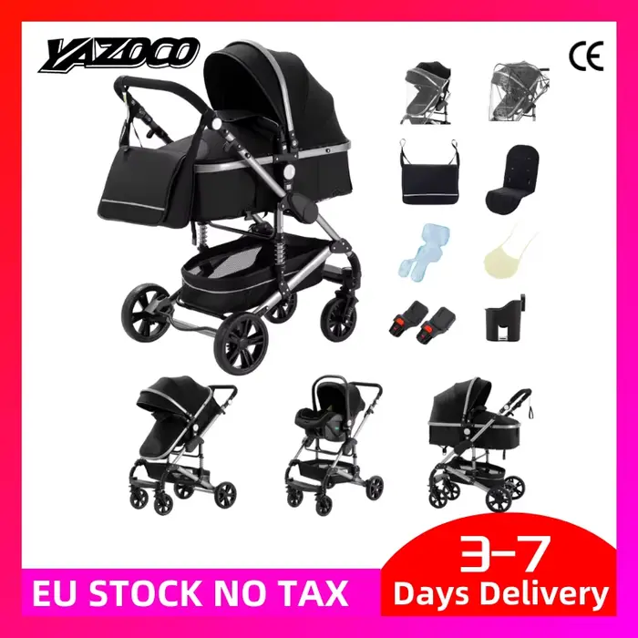 Poussette multifonctionnelle 3 en 1, poussette compacte pour bébés nouveau-nés, système de voyage co