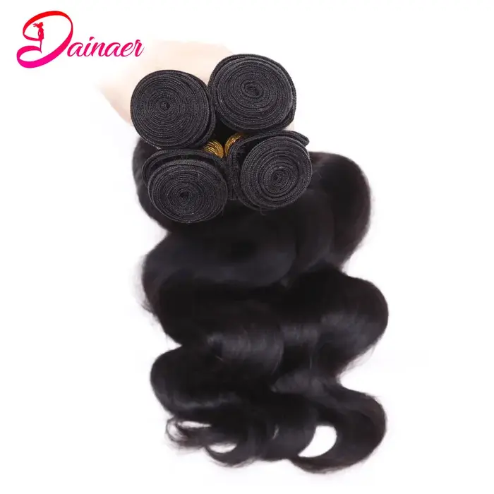 Bundles péruviens de vague de corps avec fermeture, 100% cheveux humains, fermeture à lacet 4x4, che