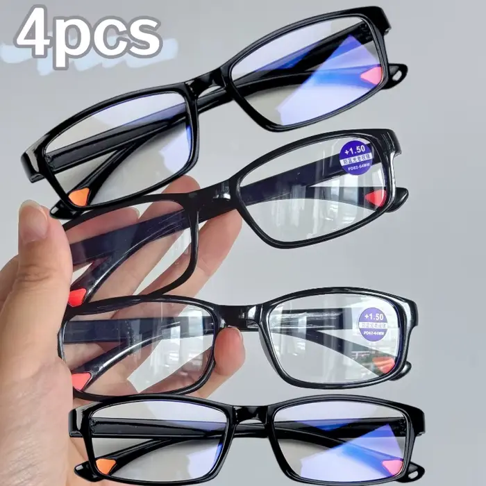 Lunettes de lecture Anti-lumière bleue, monture noire épaisse, lunettes portables pour presbytie + 1