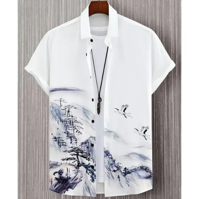 Chemise hawaïenne Simple surdimensionnée pour hommes, mode imprimée en 3d, haut rétro décontracté, v