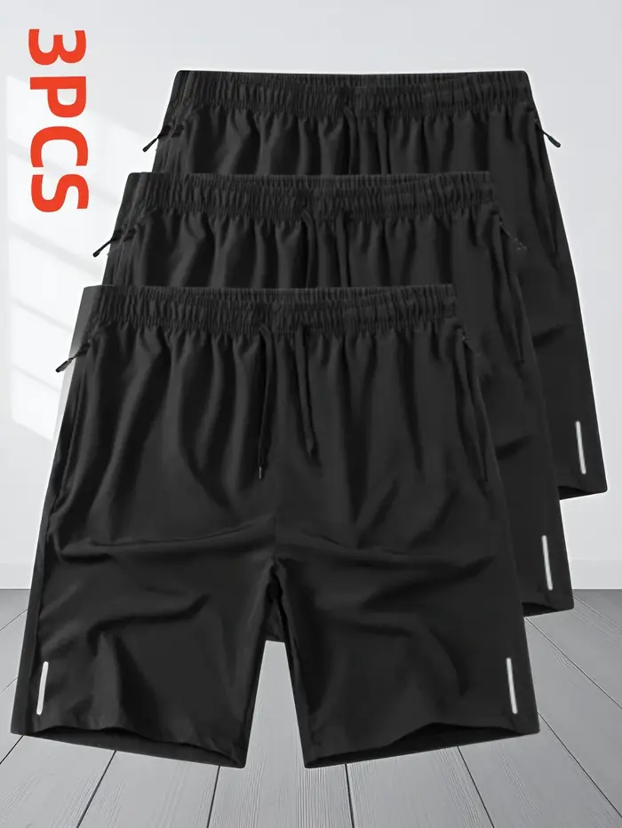 3 pièces Shorts décontractés hommes course Shorts de sport Shorts de sport pour hommes Fitness baske