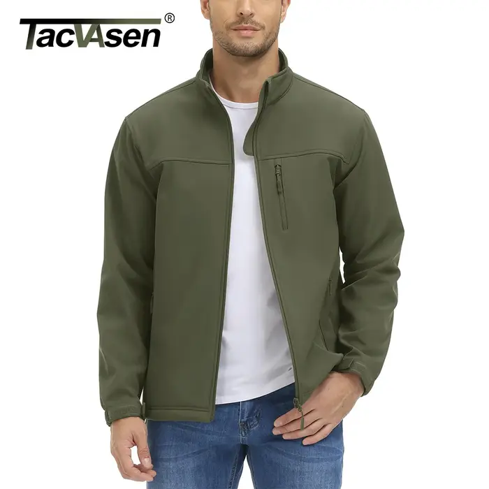 TACVASEN Veste de randonnée imperméable pour homme avec fermeture éclair complète, doublure polaire 