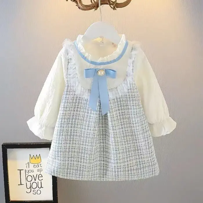 Jupe à manches longues pour filles, jolie robe ample, vêtements d'extérieur, nouveau Style coréen, v