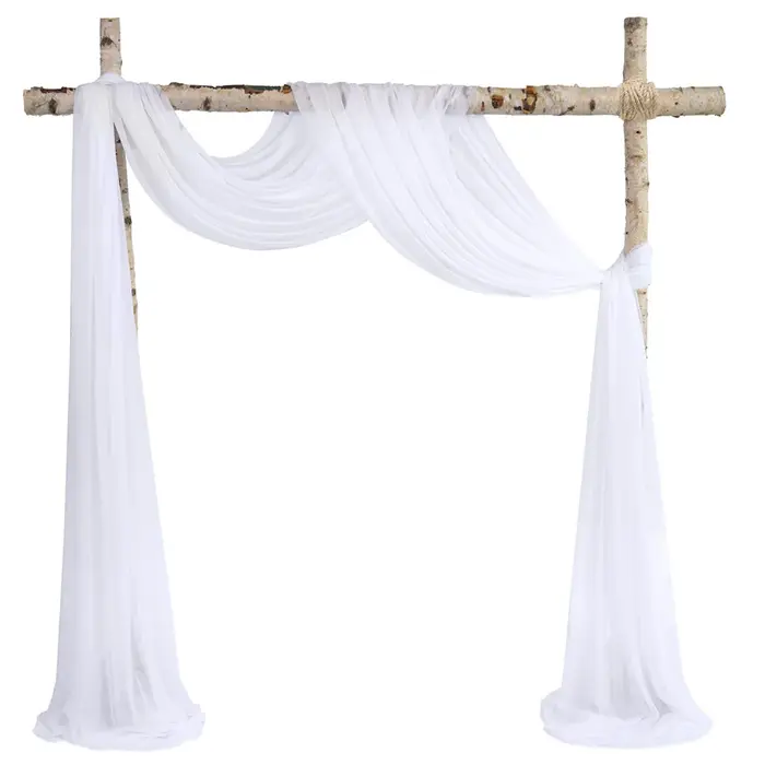 Rideau drapé en tissu mousseline de soie pour arc de mariage, 6 à 10 mètres, fournitures de fête, cé