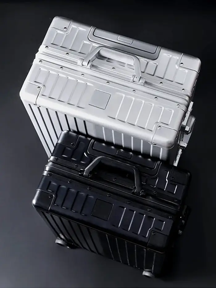 Valise à bagages entièrement en alliage d'aluminium et magnésium, valise d'embarquement de 20 pouces