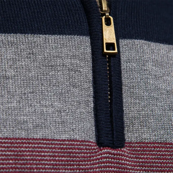 AIOPESON hommes Patchwork pull pull coton décontracté fermeture éclair col montant pull pour hommes 