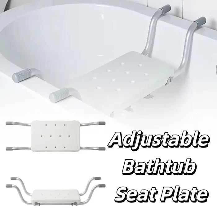 Siège de baignoire robuste à capacité de charge élevée, largeur réglable, longueur ajustable, support de baignoire durable et antidérapant pour bains sécurisés et confortables