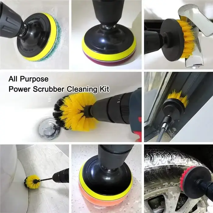 Kit de perceuse électrique, brosse à récurer pour tapis, Surface de salle de bains, meubles de baign