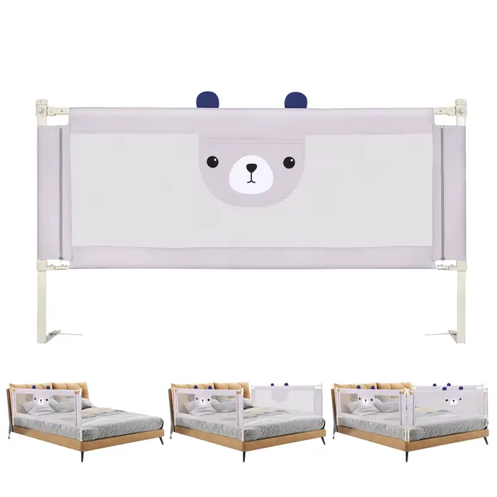 1 barrière de lit pour enfants, barrière de lit pour tout-petits réglable en hauteur, protection con