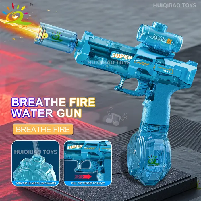 HUIQIBAO pistolet à eau à impulsion électrique capteur de flamme simulé lumière entièrement automati