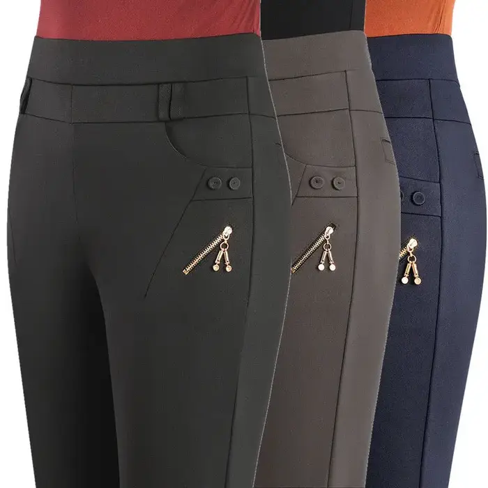 Pantalon Femme 2026 Nouvelle Collection Printemps Automne Taille Haute Extensible Décontracté Grande