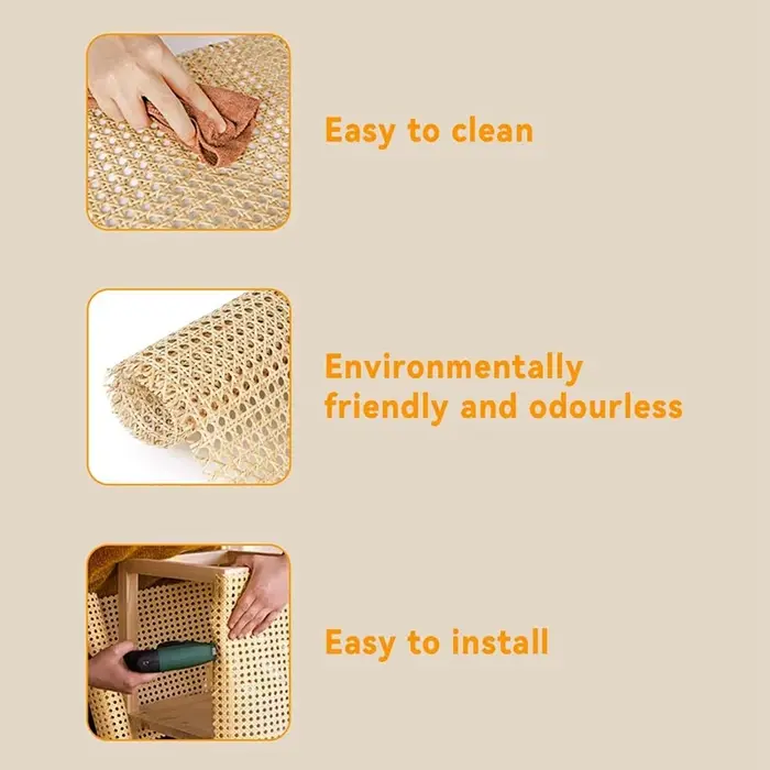 Sangle en rotin naturel de 16 pouces de large et de 40 pouces de long, rouleaux de sangle en rotin d