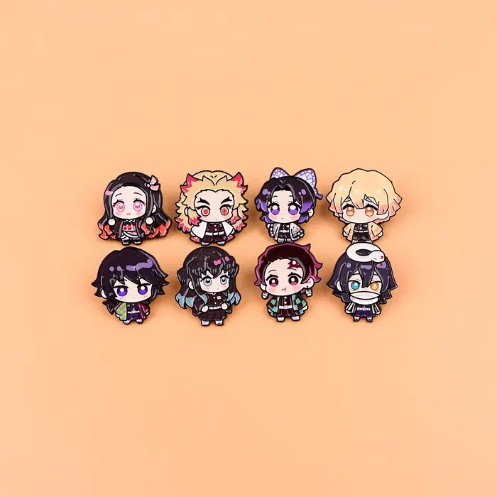 Broche de dessin animé en émail pour manteau, 8 pièces, broches pour femmes, Badges à revers à la mo