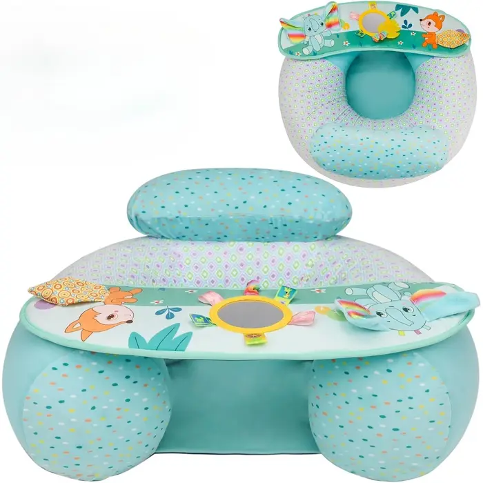 Siège Gonflable Bébé Assis Avec Jouets Sensoriels Canapé Peluche Douce Support Arrière Occasions Spéciales Pour Tous Petits