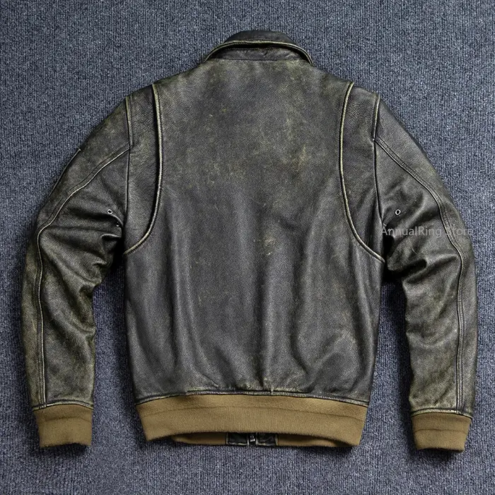 Veste bombardier en cuir véritable 45P, manteau Vintage grande taille en cuir de vache véritable, ti