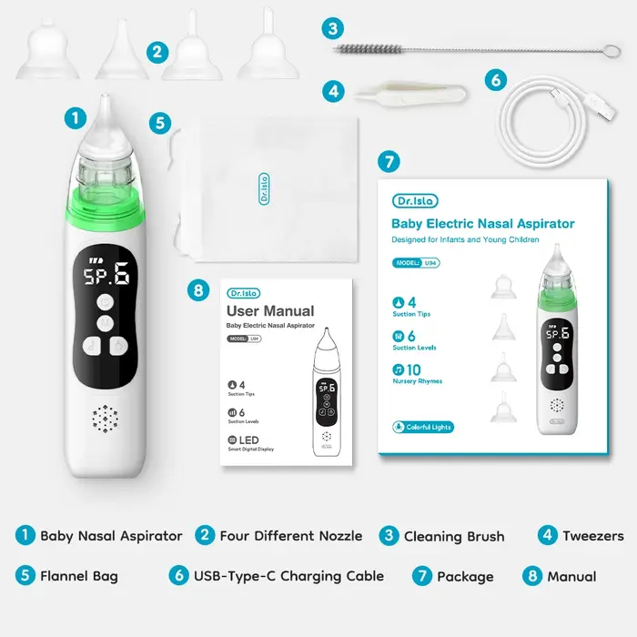 Aspirateur Nasal Électrique MamiJoy Pour Bébé Avec 6 Modes Aspiration Et Musique Apaisante Occasions Spéciales Nouveau-Né Allergies Rhumes