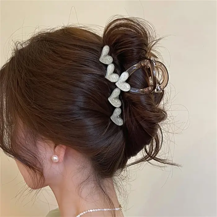 Pince à cheveux en forme de cœur pour femmes, pince à cheveux élégante en forme de requin, accessoir