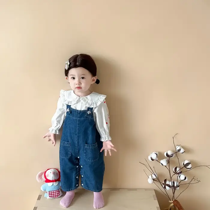 Combinaison en Denim sans manches pour bébé fille, salopette mignonne avec oreilles de lapin, barbot