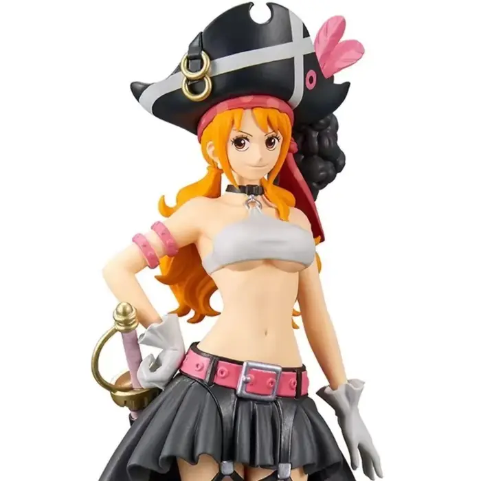 19CM Anime une pièce Nami noir vêtements Figurine une pièce FILM rouge habiller Figurine PVC modèle 