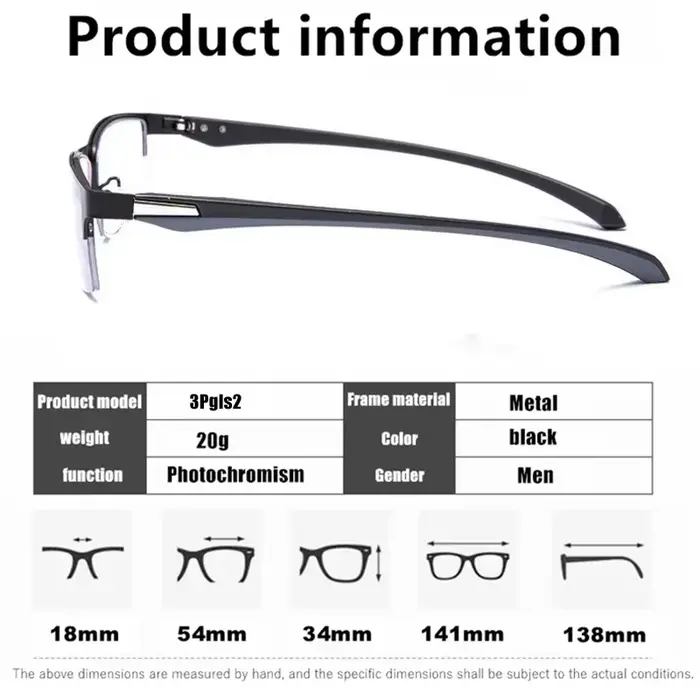 Lunettes de lecture photochromiques multifocales progressives pour hommes, anti-lumière bleue, lunet