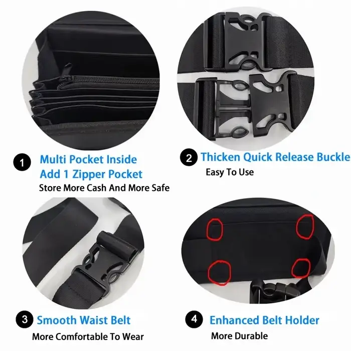 Créatif Portable stockage de pièces de monnaie Multi poches Euro portefeuille taille sac 8 fentes Eu