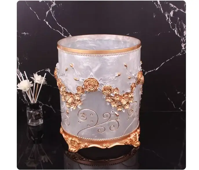 Poubelle créative de style européen pour salon, maison moderne, grande salle de bain de luxe, seau d
