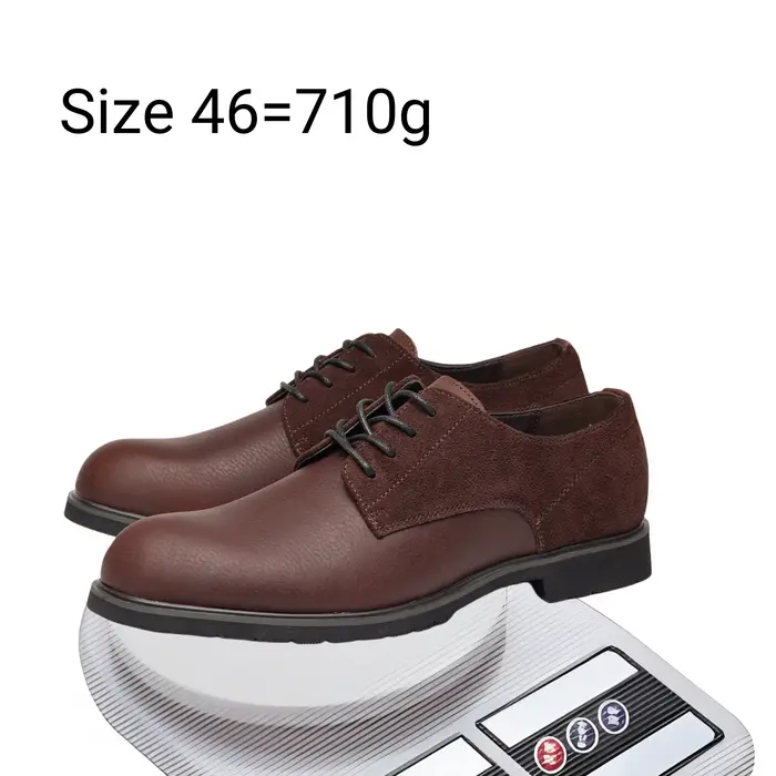 Chaussures Derby en cuir véritable pour hommes, chaussures décontractées à semelle épaisse pour homm