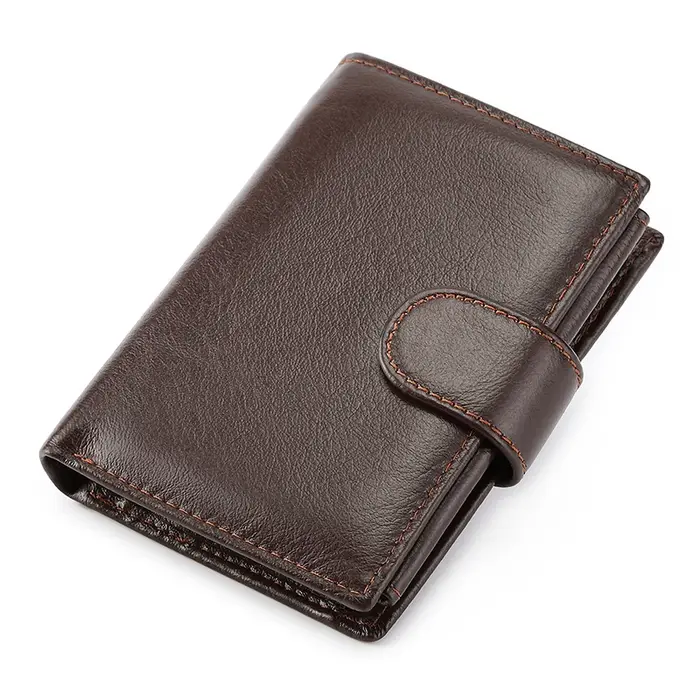 Portefeuille rétro en cuir véritable pour hommes, nouveaux porte-cartes courts, couche supérieure en
