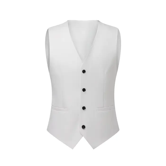 Costume blanc trois pièces pour hommes, Anti-rides, sans fer, costume formel d'affaires en fourrure 