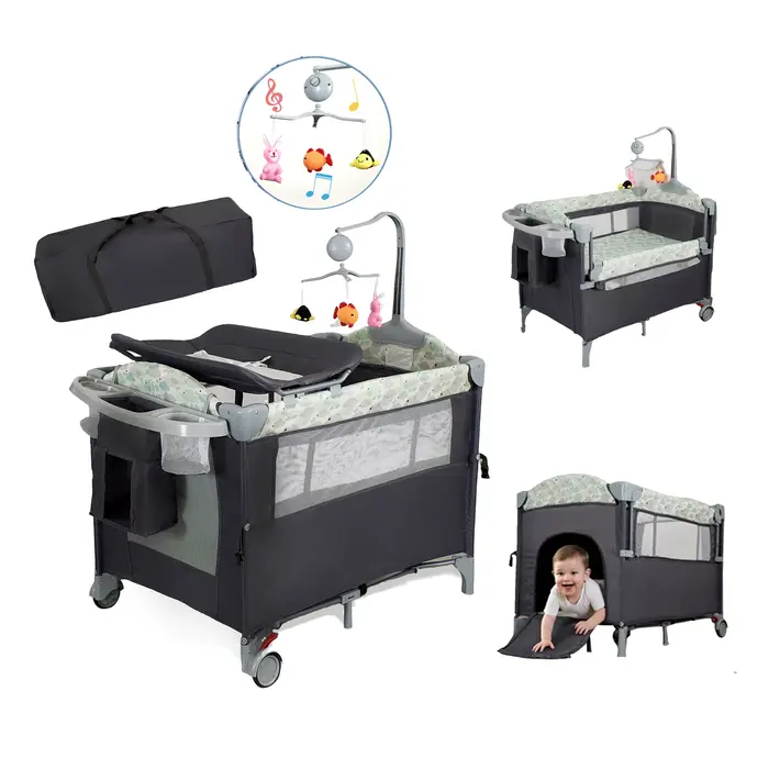 Pack n Play Playard portable avec couffin, berceau de voyage pour bébé avec table à langer, lit de p