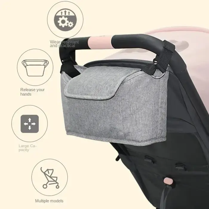 Sac de poussette pour bébé, sac à couches pour maman, grande capacité, organisateur de poussette, po