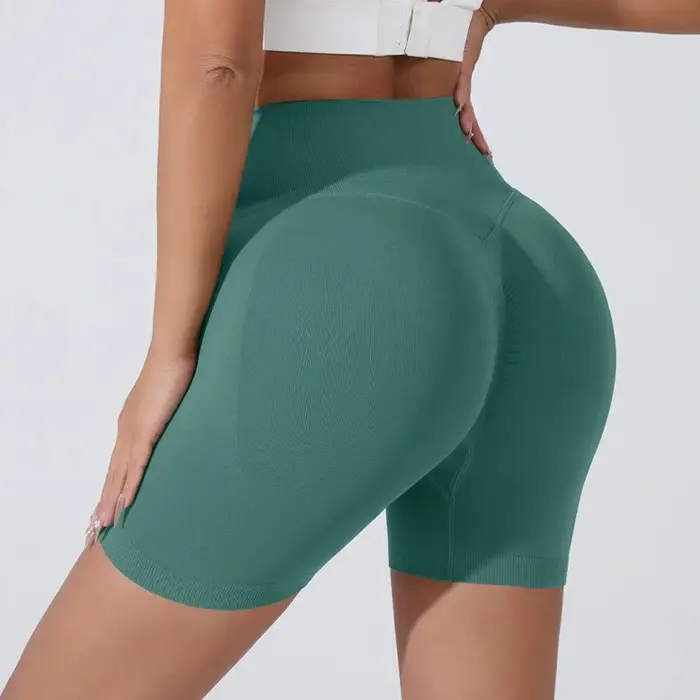Short de sport de levage de hanche pêche pour femmes, taille haute, amincissant, entraînement de cou