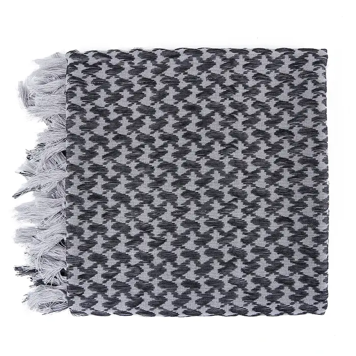 Foulard Keffiyeh Shemagh 110*110 cm, écharpe carrée du désert avec pompon pour la chasse, la randonn