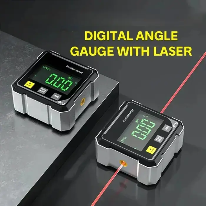 NOUVEAU Niveau numérique magnétique double face avec laser, rapporteur électronique, horizontomètre,