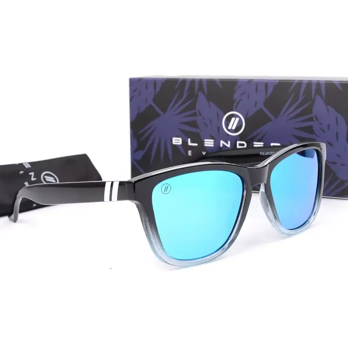 Blender-Lunettes de soleil miroir bleu pour hommes, verres polarisés à rayons UV, vintage, mode, car