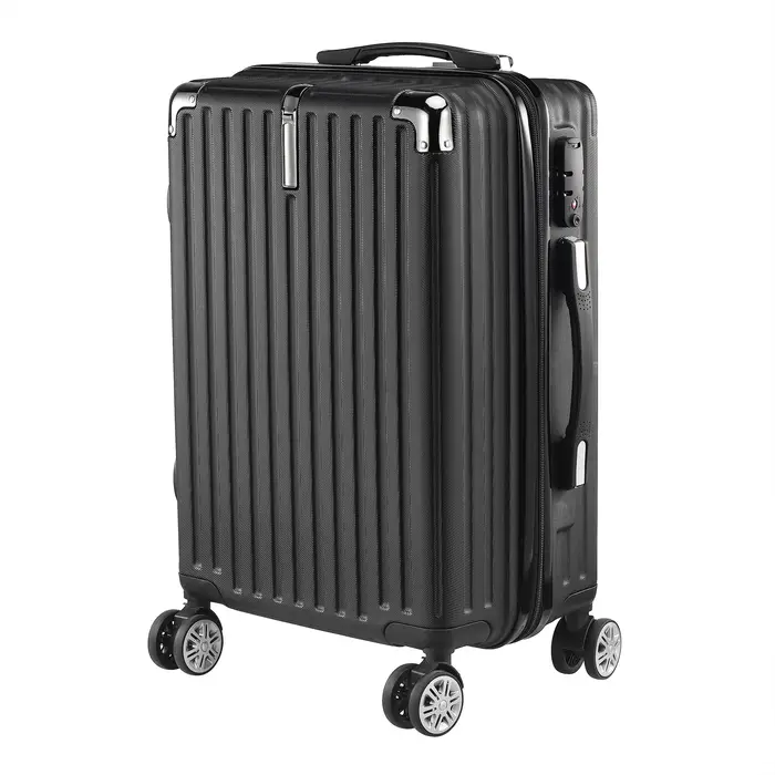 Ensembles de bagages Rosahqnda 3 pièces avec serrure TSA, valise noire en ABS, valise trolley rigide